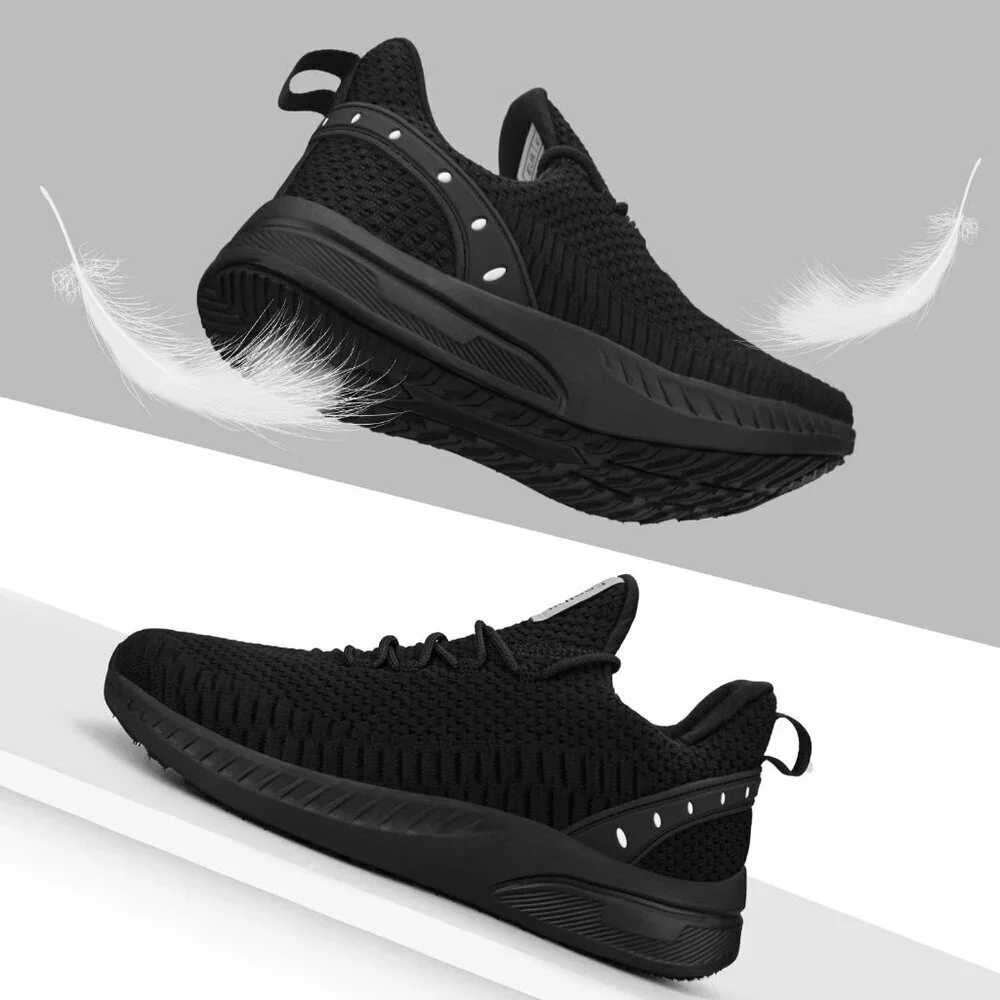 Women’s Tennis Running Shoes Lightweight Sneakers for Travel & Gym Black